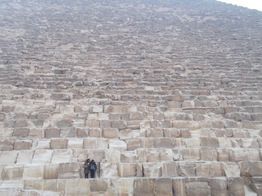 On the steps of the Great Pyramid, Makes you feel tiny!