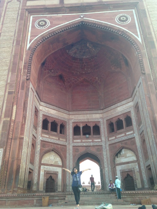 That's a pose in front of the massive Buland Darwaza